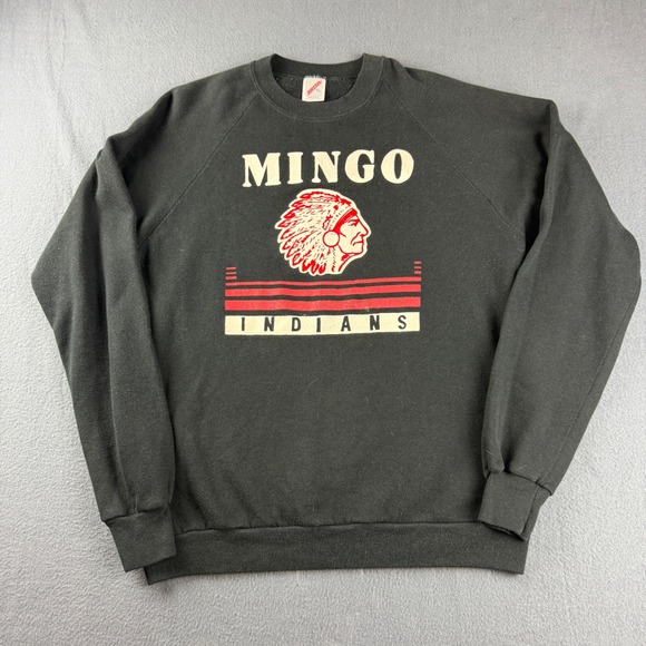 Jerzees Other - Vintage Indiants Sweatshirt Mens XL Black Mingo 80s Made USA Raglan Native Tribe